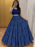 💙 Royal Blue Mirror Work Chaniya Choli-FREE SIZE
