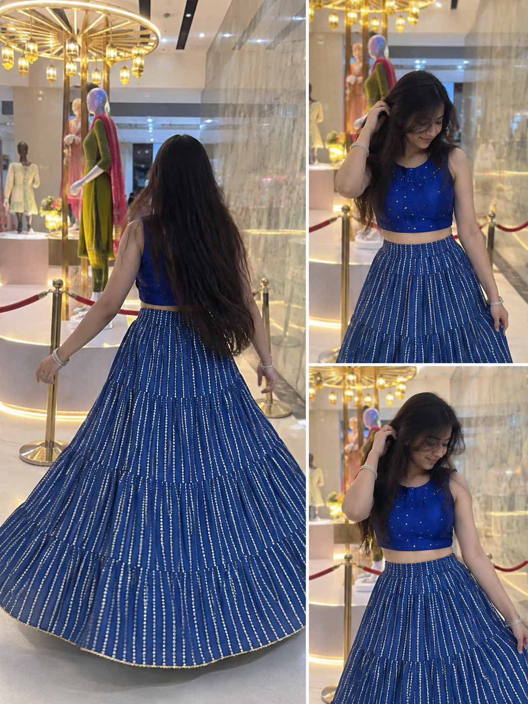 💙 Royal Blue Mirror Work Chaniya Choli-FREE SIZE