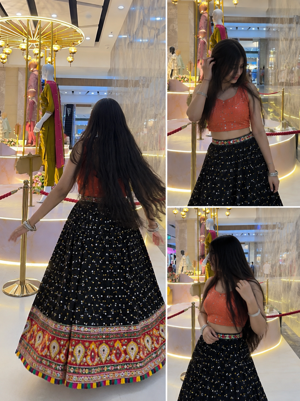 🖤 Black & Multicolor Embroidered Chaniya Choli-FREE SIZE
